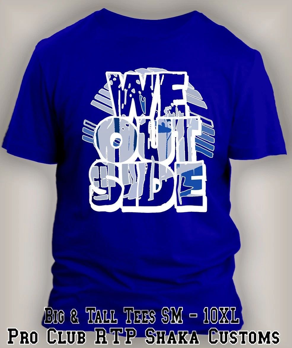 Pro Club Shaka Mens We Ouside Streetwear Graphic Big & Tall Sm Hip Hop Tee Shirt