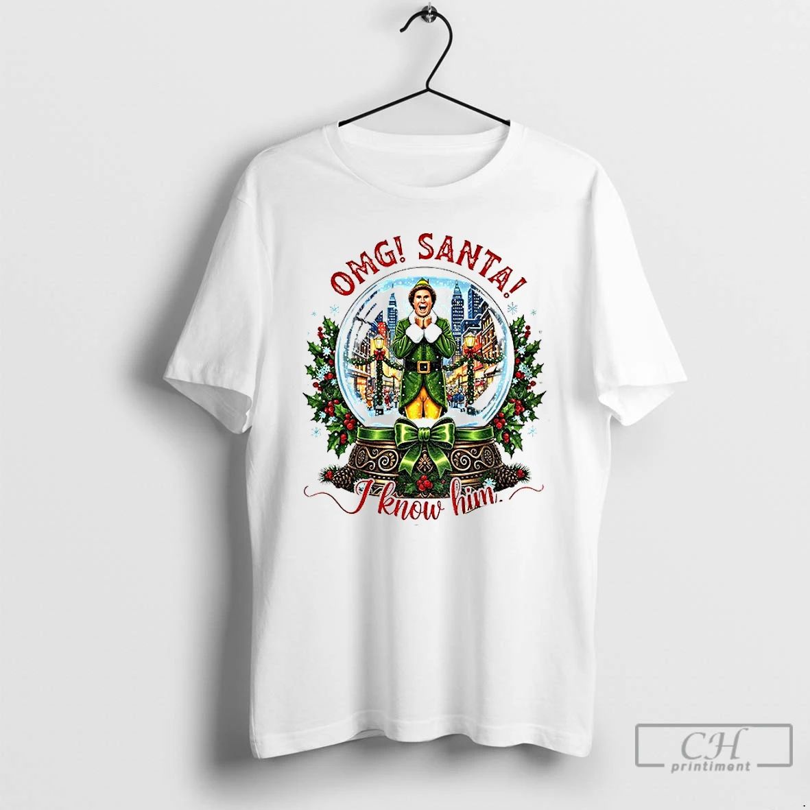 Classic Buddy The Elf Omg Santa I Know Him Merry Christmas T Shirts