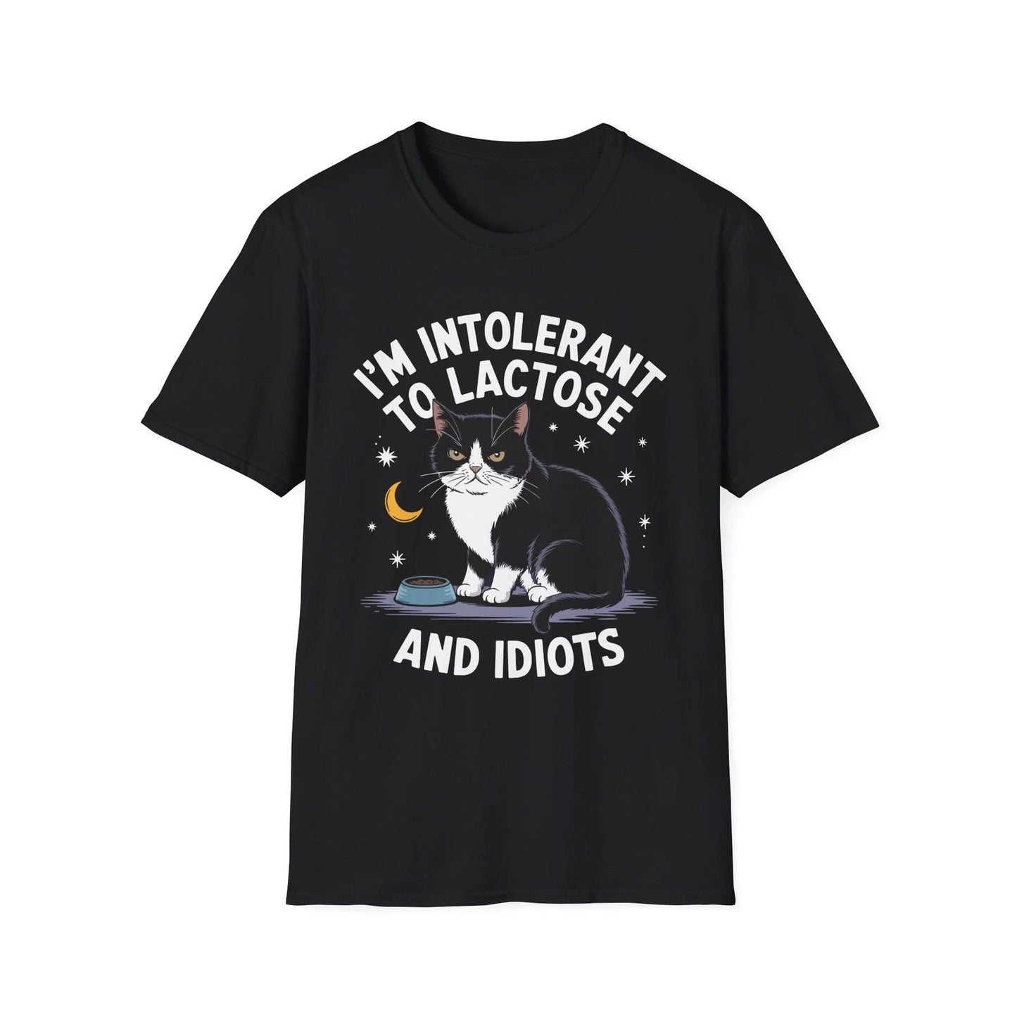 I'm Intolerant To Lactose And Idiots Funny Lactose Free Cat Lover Gift T Shirt