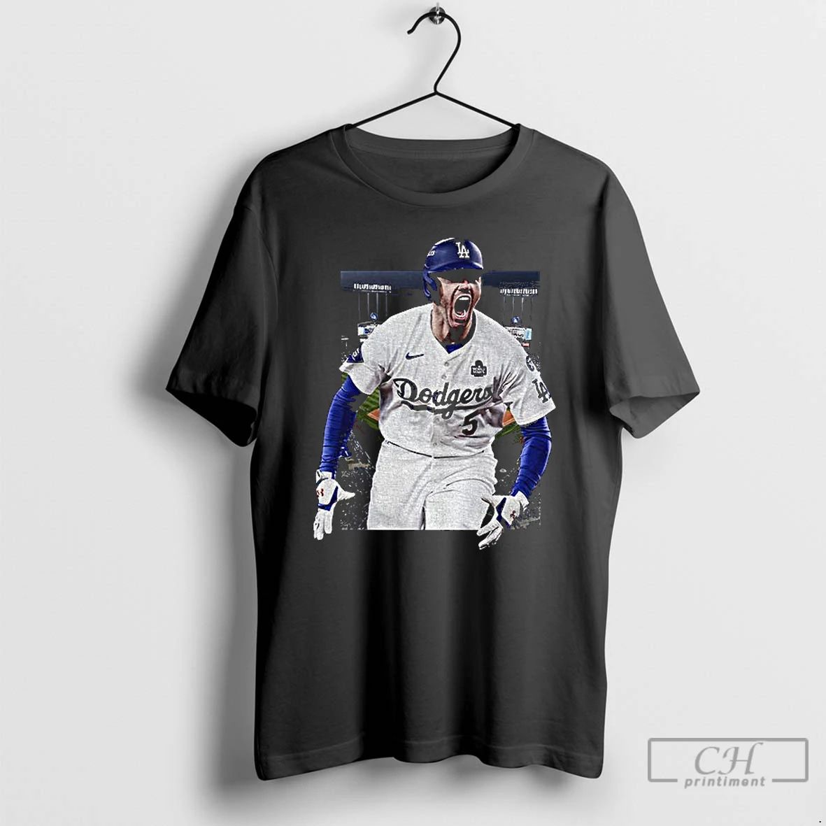 Premium Freddie Freeman Los Angeles Baseball Screaming Photo T Shirts