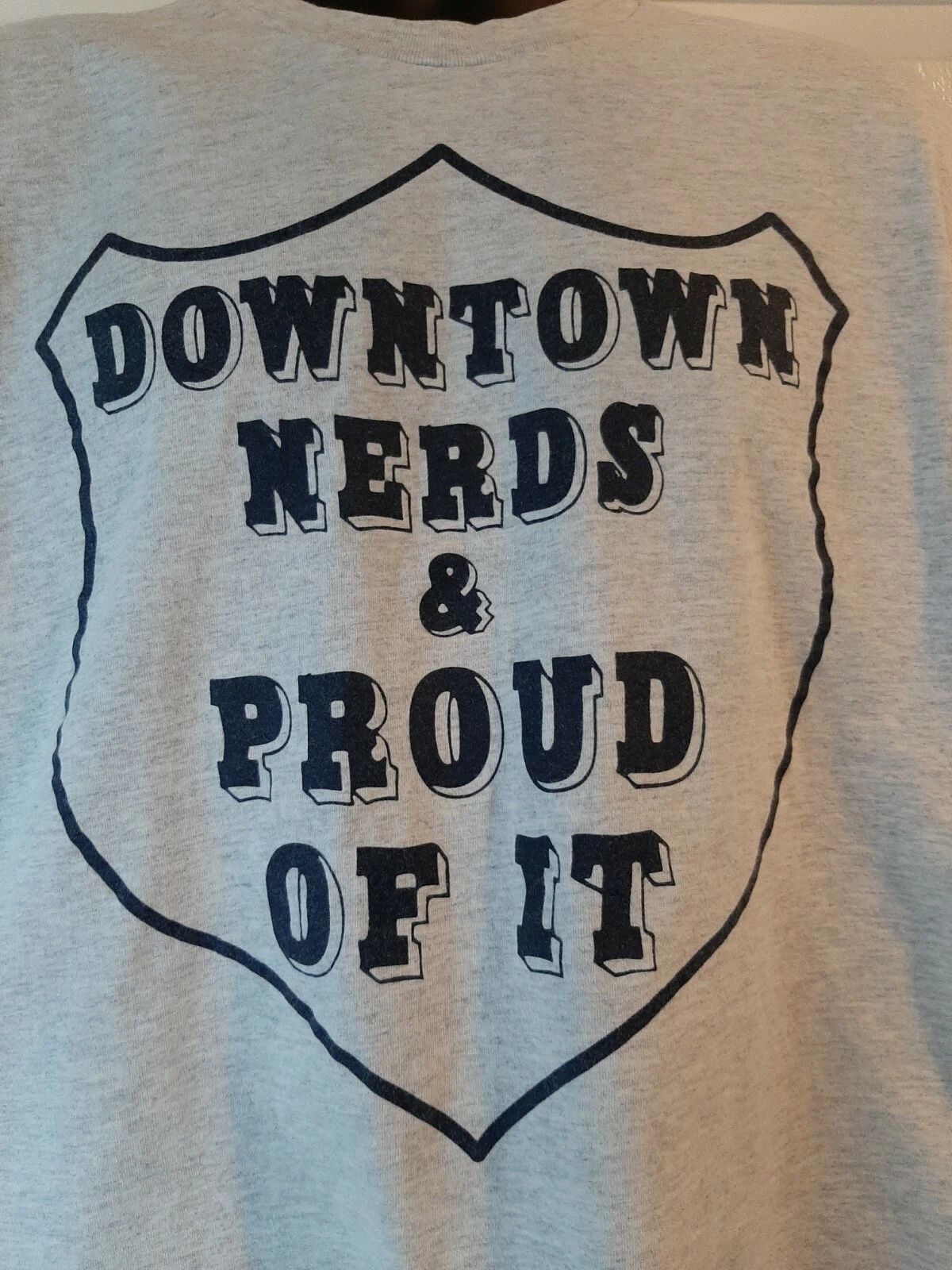 Downtown Nerds & Proud Of It T-Shirt XL Gray