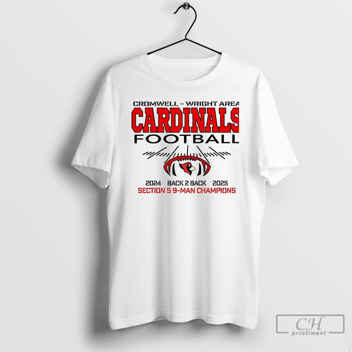 Classic Cromwell Wright Area Cardinals Football 9 Man Champions 2025 T Shirts