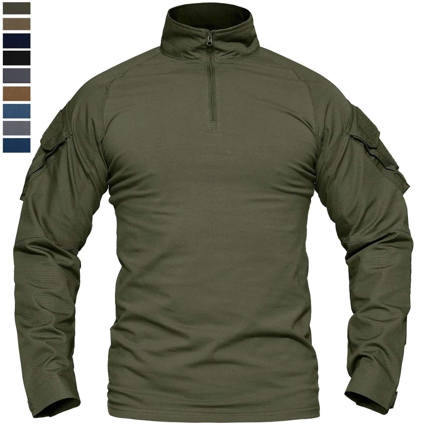 Men's Hiking T-Shirts 1/4 Zip Pullover Casual Shirts Long Sleeve Field Work Tops
