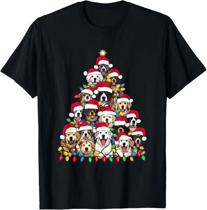 Christmas Tree Of Puppies - Funny Xmas Tree Dog Puppy Lover T-Shirt