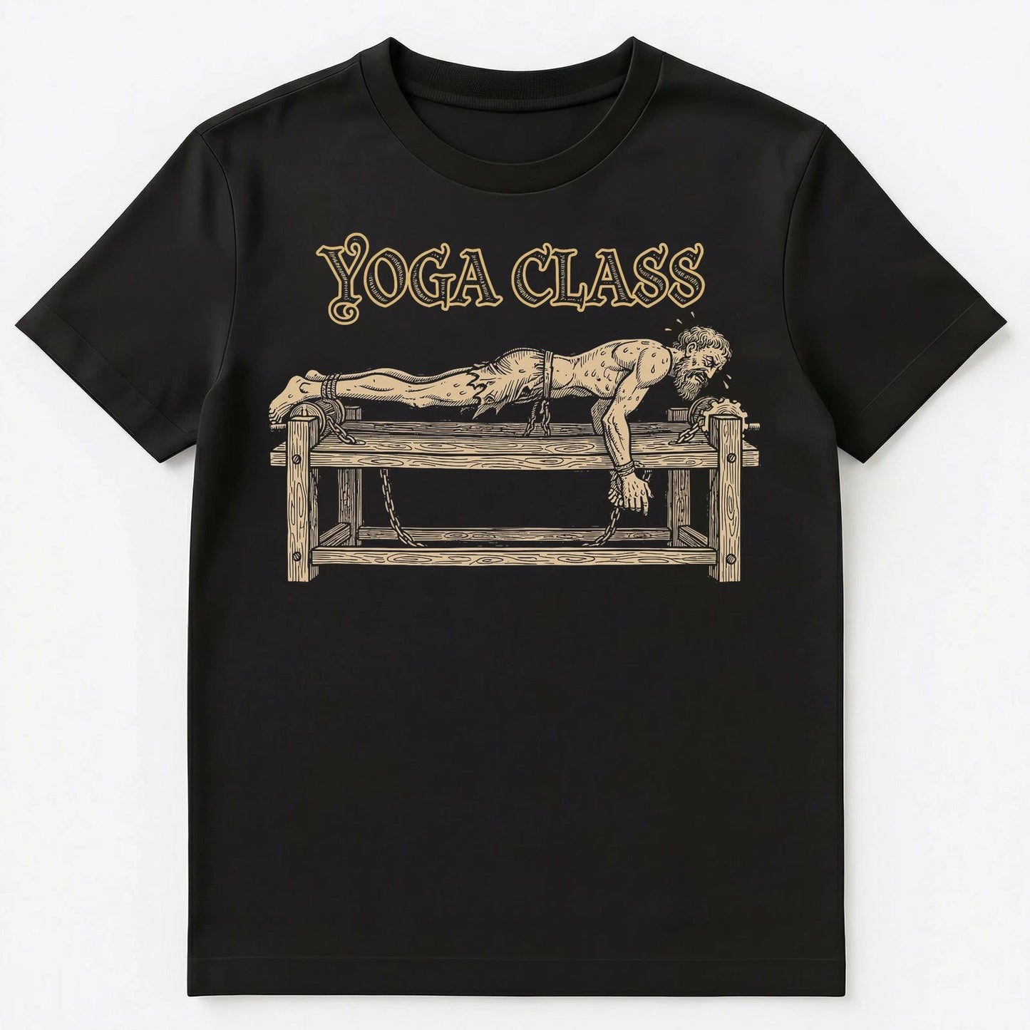 Yoga Enthusiast Torture Rack Stretch Funny Fitness Humor Unisex T-Shirt