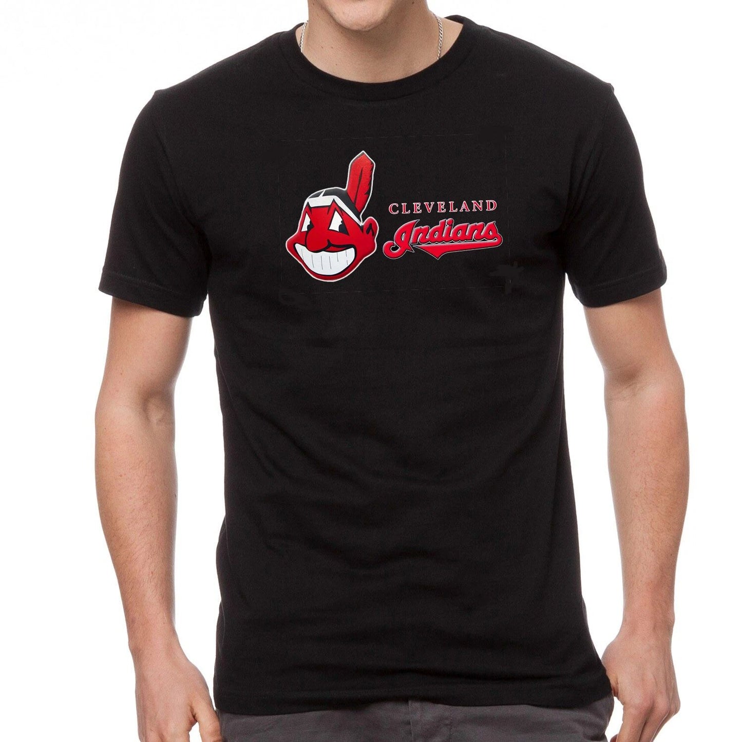 Cleveland Indians Logo Black T-Shirt -592