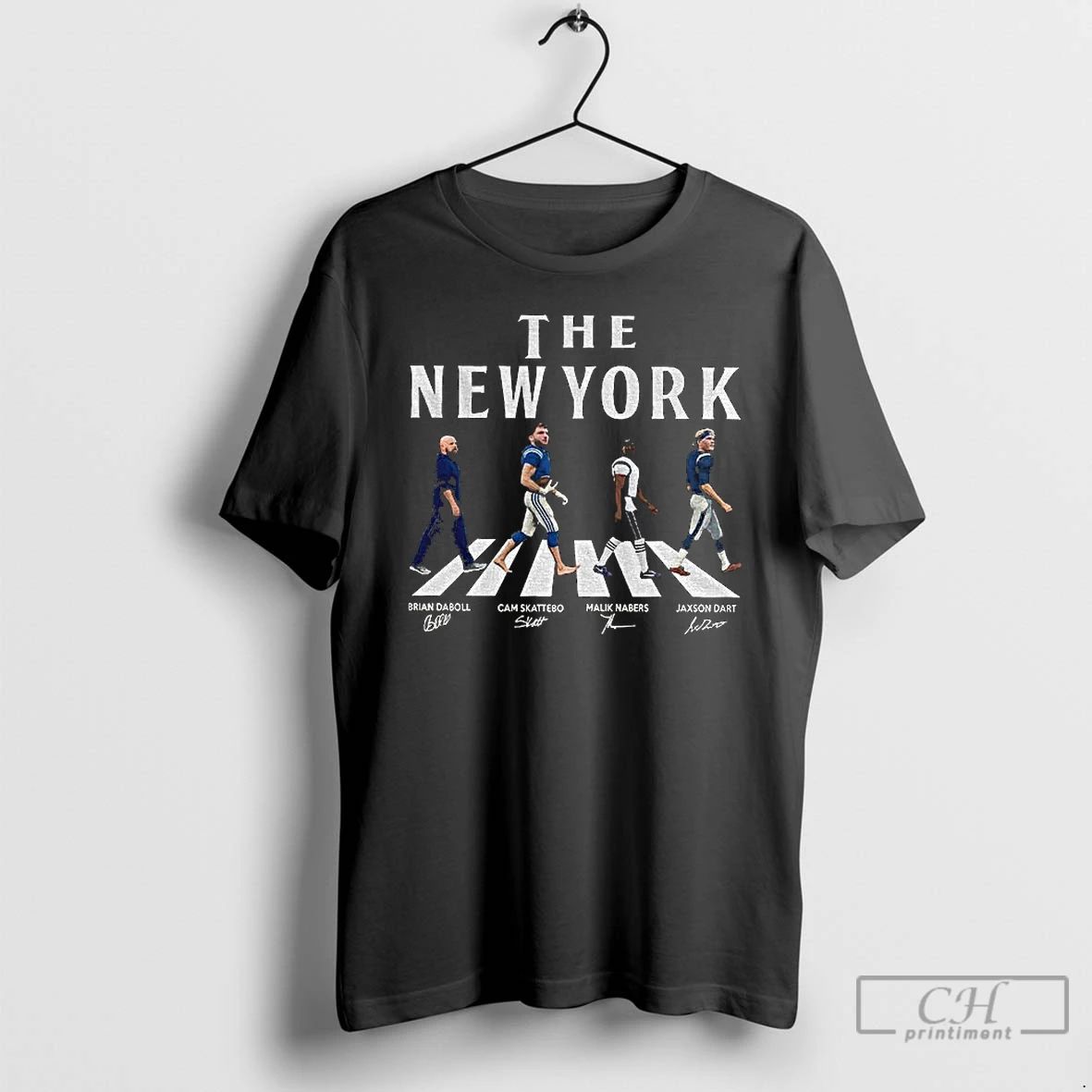 Classic The New York Walking Road Signatures Football Jaxson Dart Malik Nabers Cam Skattebo