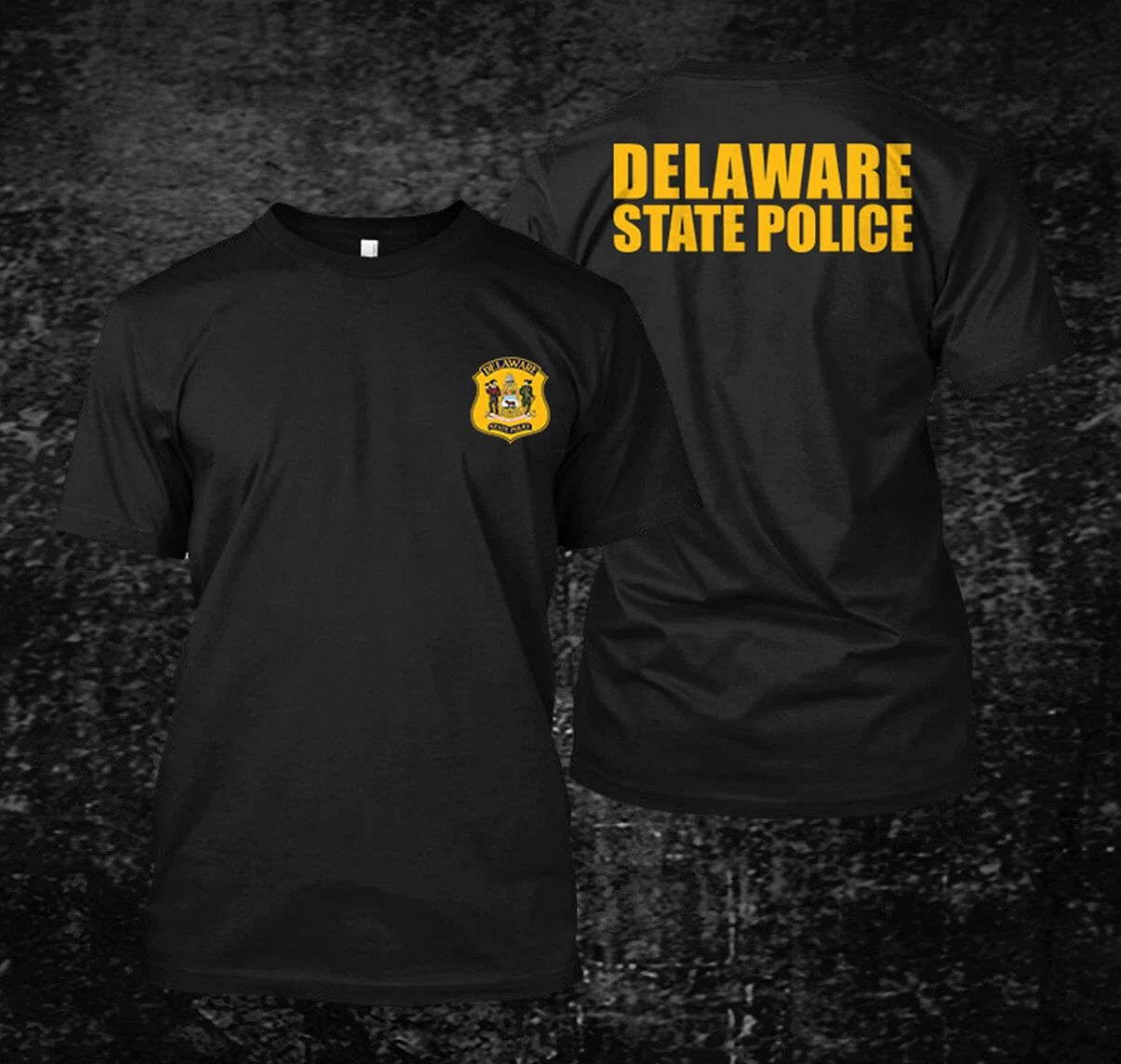 Delaware state Police - Custom Men's Back and front T-Shirt Tee