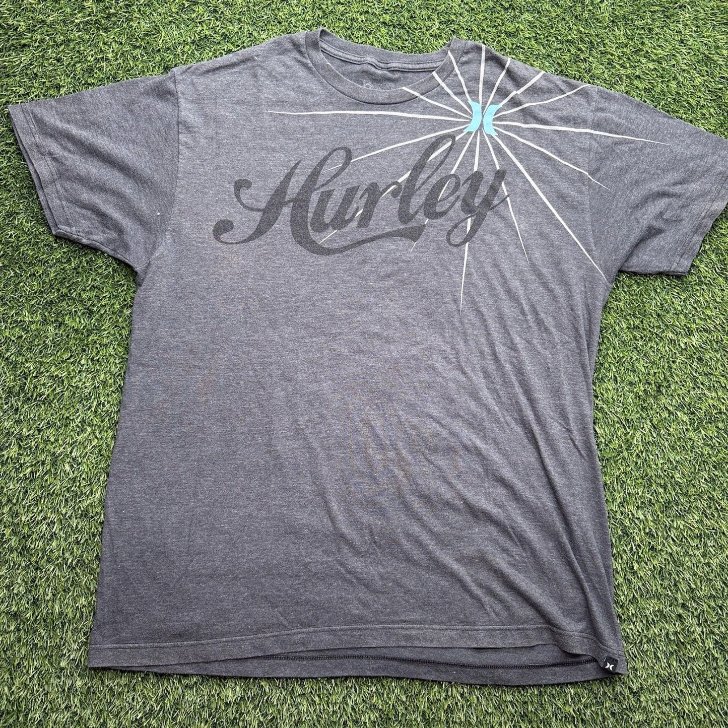 Hurley T Shirt Mens XL Gray Short Sleeve Surf Outdoors Cyber