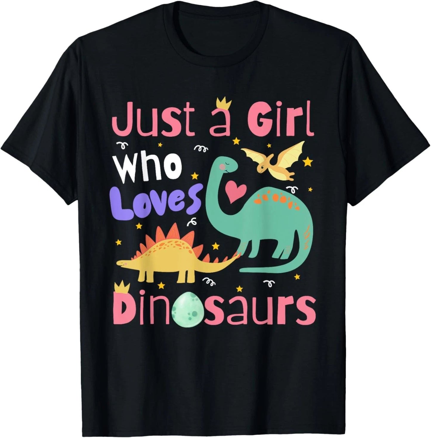 Just a Girl Who Loves Dinosaurs Kid Teen Toddlers Women Dino T-Shirt