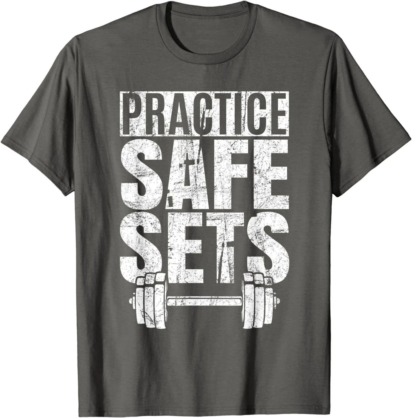 Funny "Practice Safe Sets" - Weight Lifting Cool Unisex T-Shirt