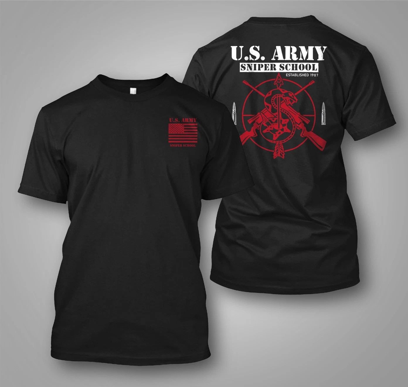 NEW Army Special Force Sniper School - Custom Men's Back and front T-Shirt Tee