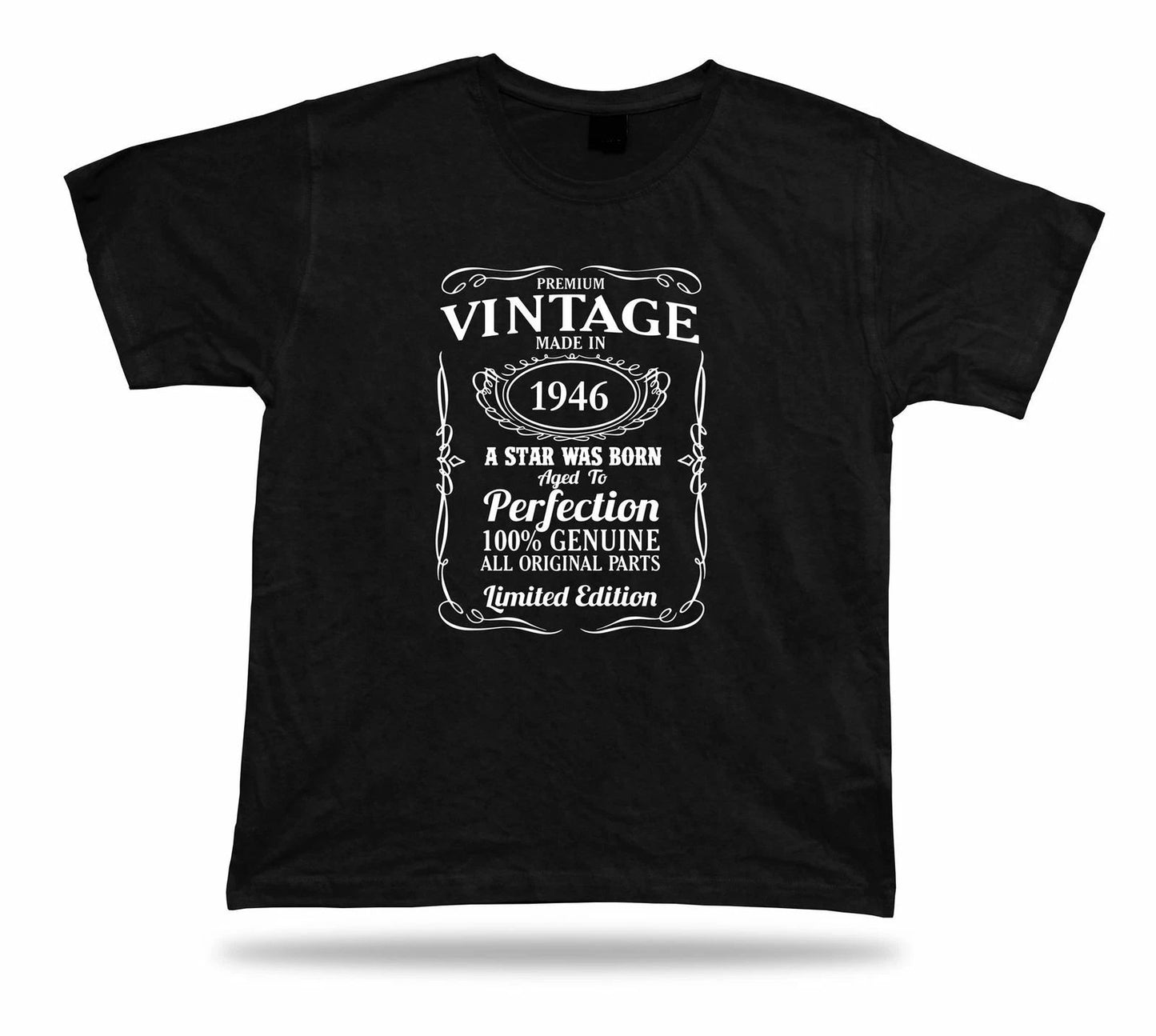 Printed T shirt tee star is born 1946 happy birthday present gift idea original