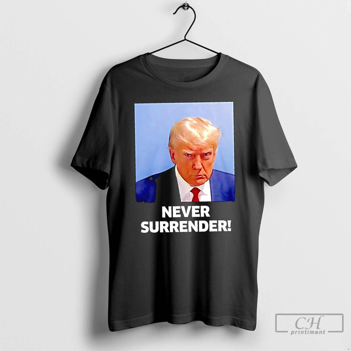 Classic Trump Never Surrender Mugshot In Koria Graphic T Shirts