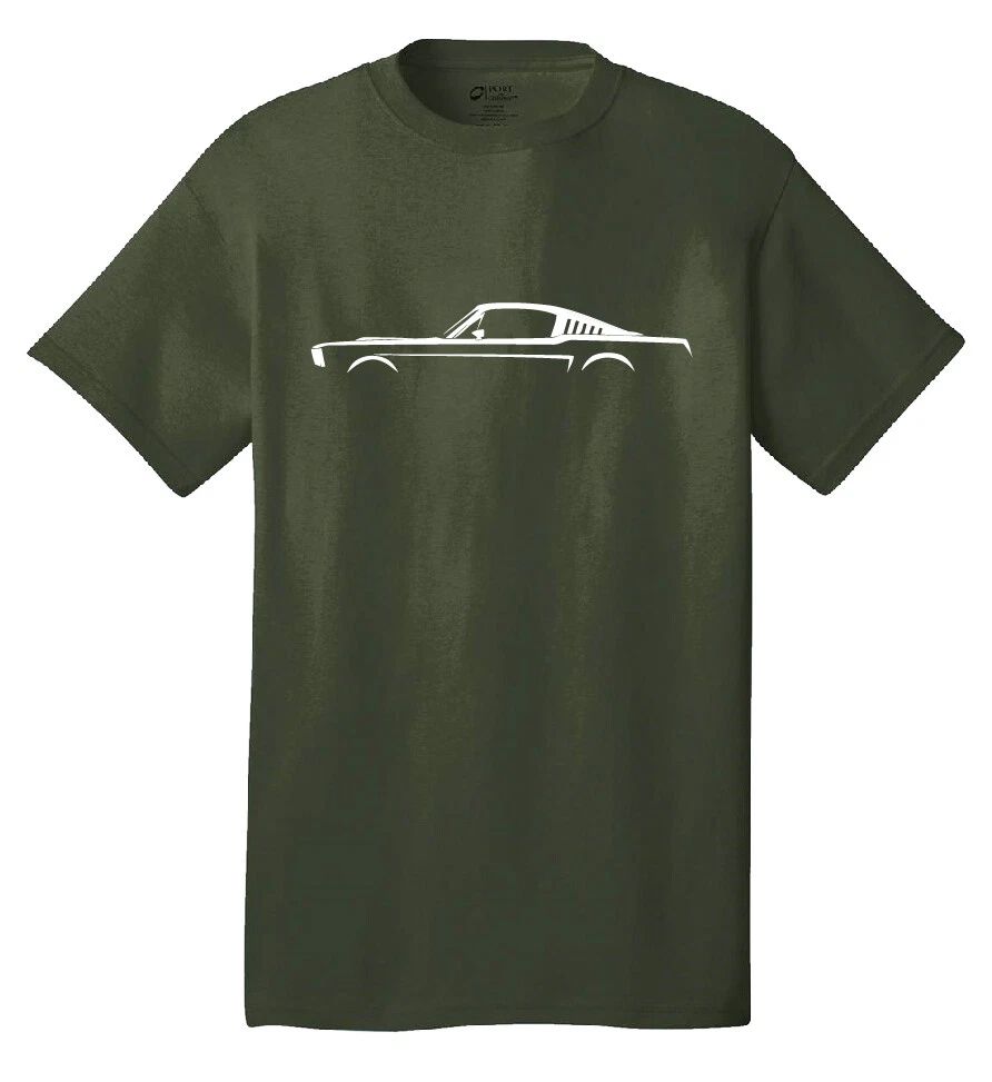 1965-66 Ford Mustang Silhouette t-shirt Classic Muscle Cars Racing Fastback 302