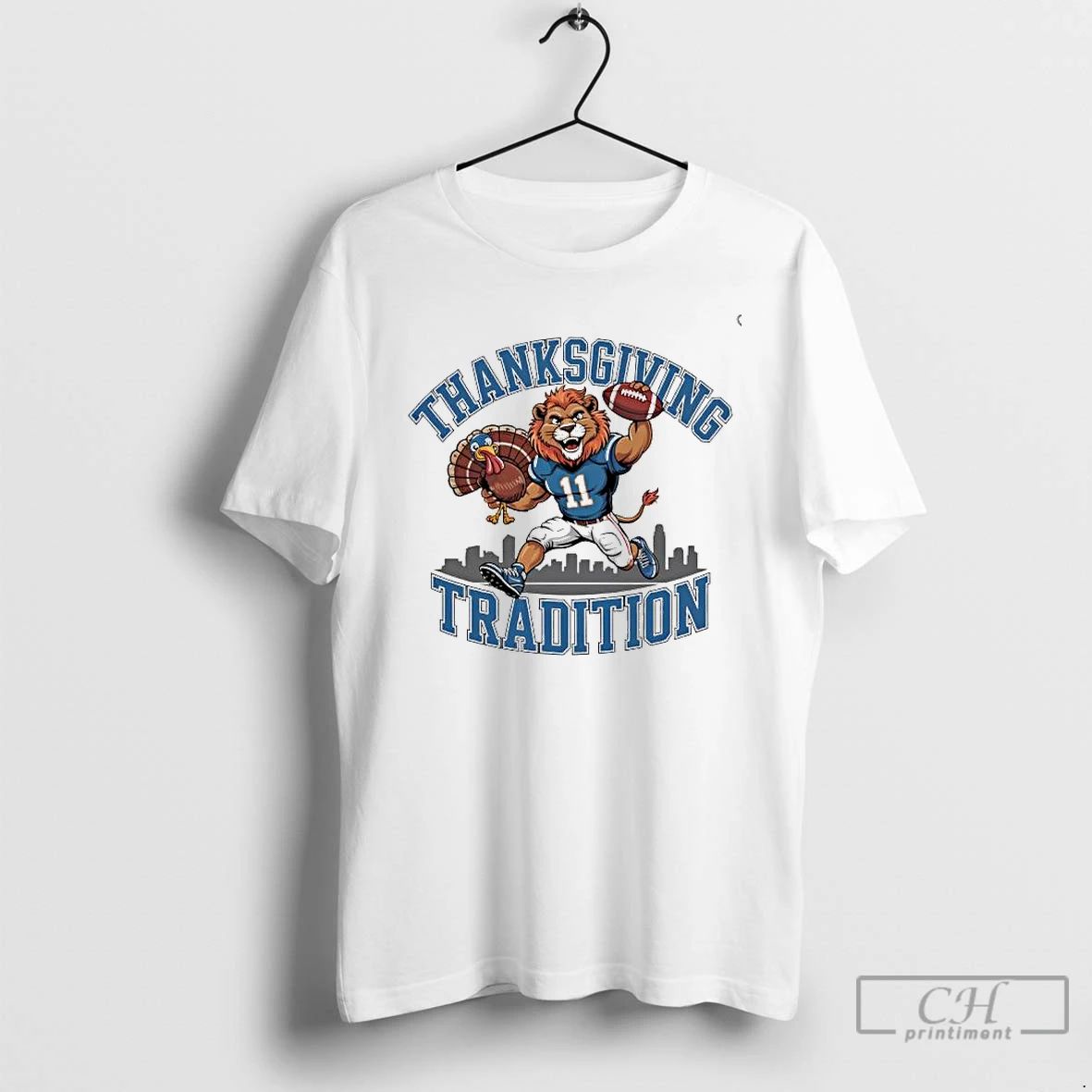 Premium Detroit Lions Thanksgiving Game Day Tradition Logo T Shirts