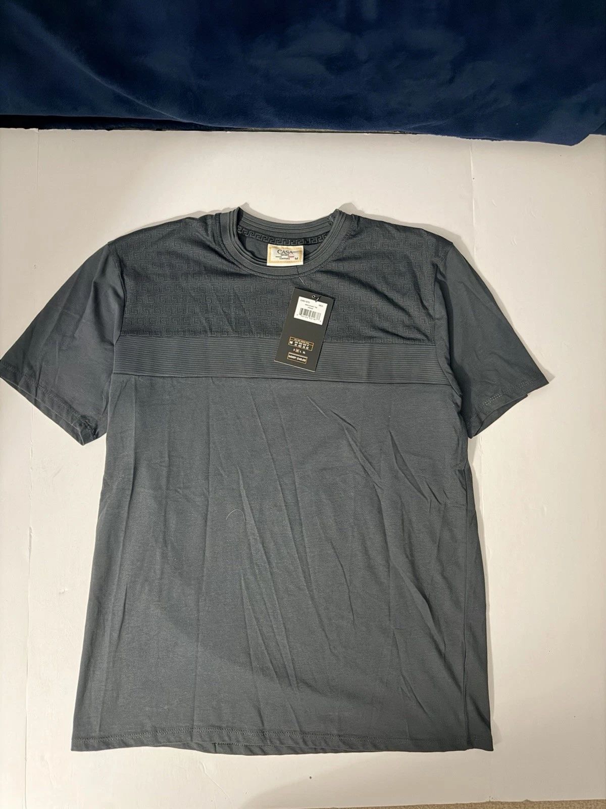 Casa Moda Light Dark Blue T-Shirt Designer Tee Men’s Streetwear