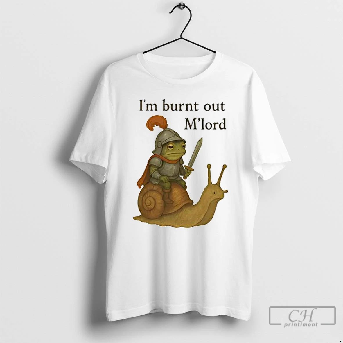 Premium Frog Knight On A Snail Im Burnt Out Mlord T Shirts