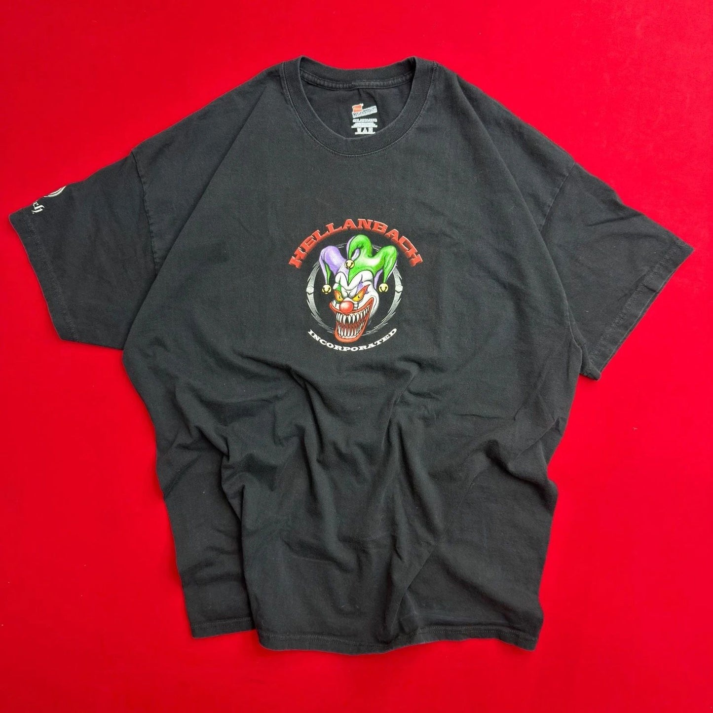 MODERN HANES Who's Your Daddy clown devil faded Skeleton T-Shirt Hellanbach Inc