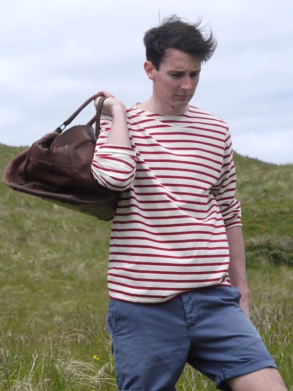 Breton Shirt by Saint James – Minquiers Moderne in Cream & Persian Red