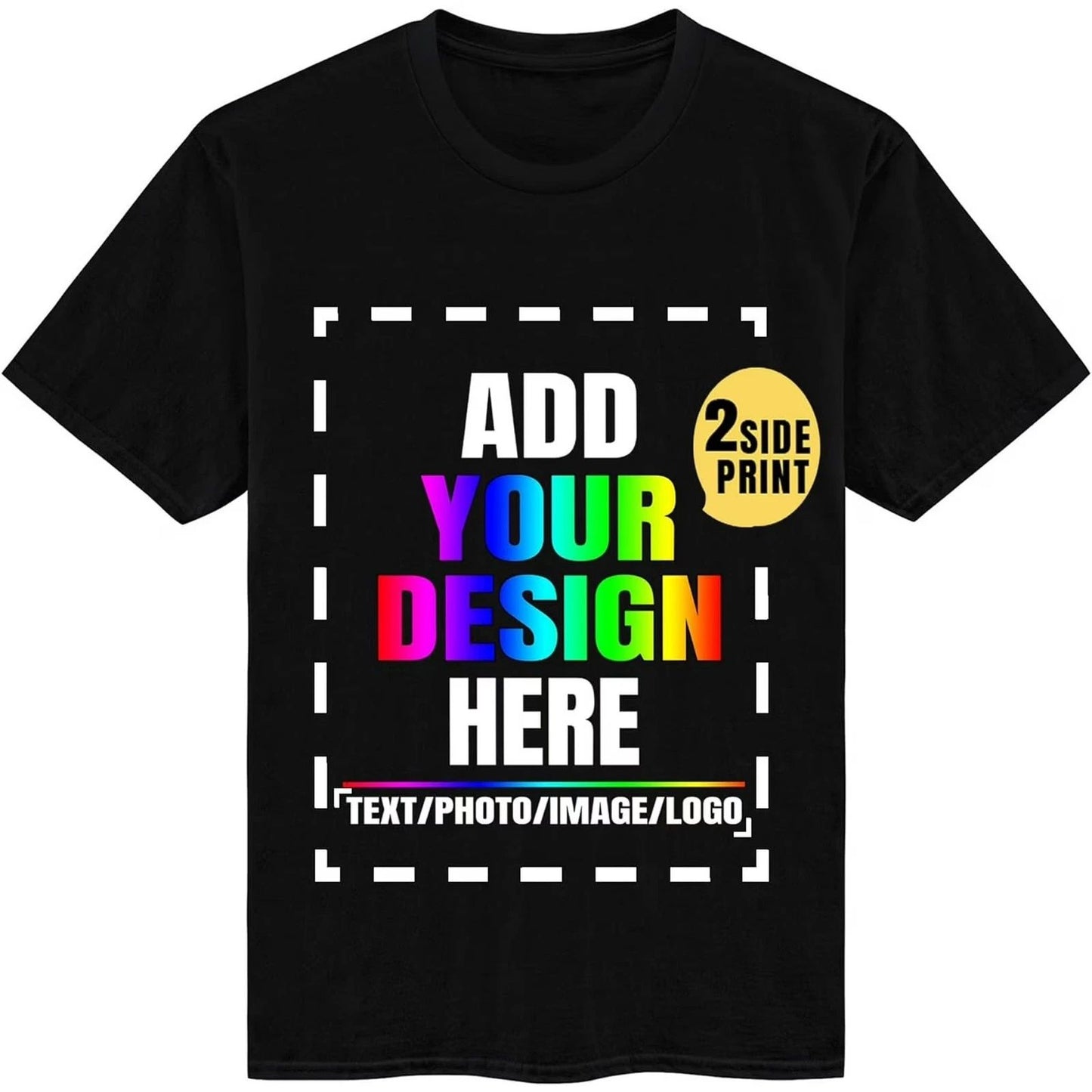 Personalized Custom T-Shirt Double Sided Print Your Design Text Logo Photo Gift