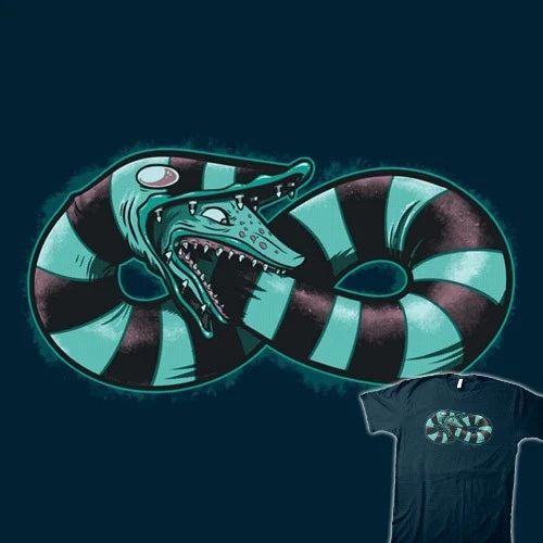 BEETLEJUICE Tim Burton Infinity Worm T-SHIRT Sandworm Movie Art TeeVillain NEW