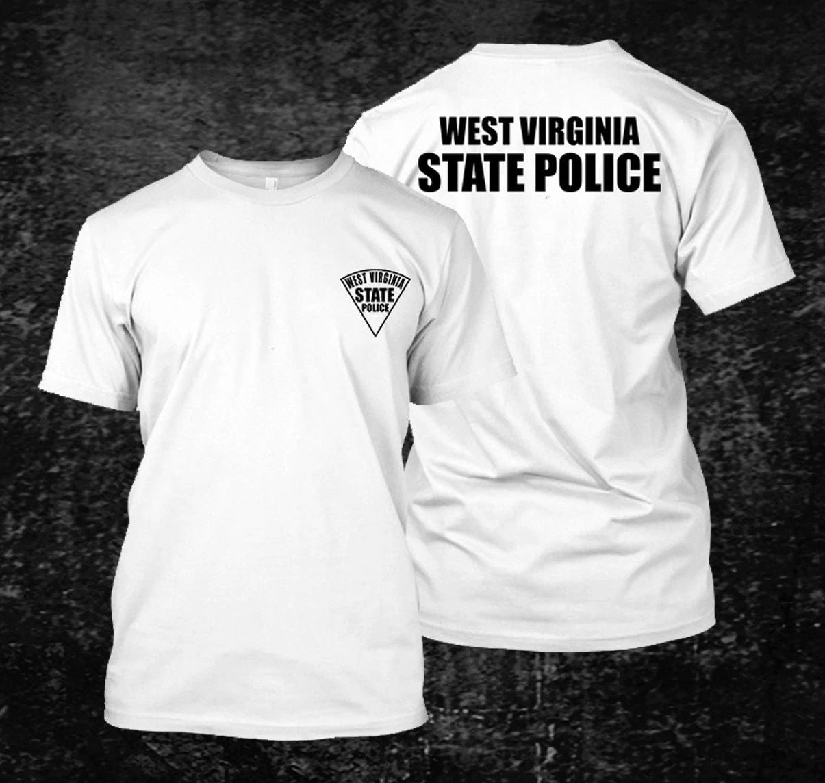 west virginia state police - Custom Men's Back and front T-Shirt Tee