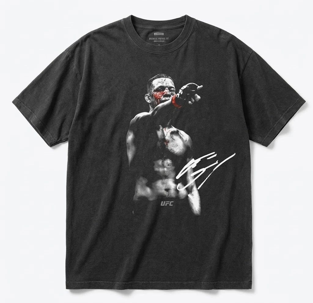 Nate Diaz UFC T-Shirt MMA Stockton 209 Graphic Tee Vintage Style White Men's
