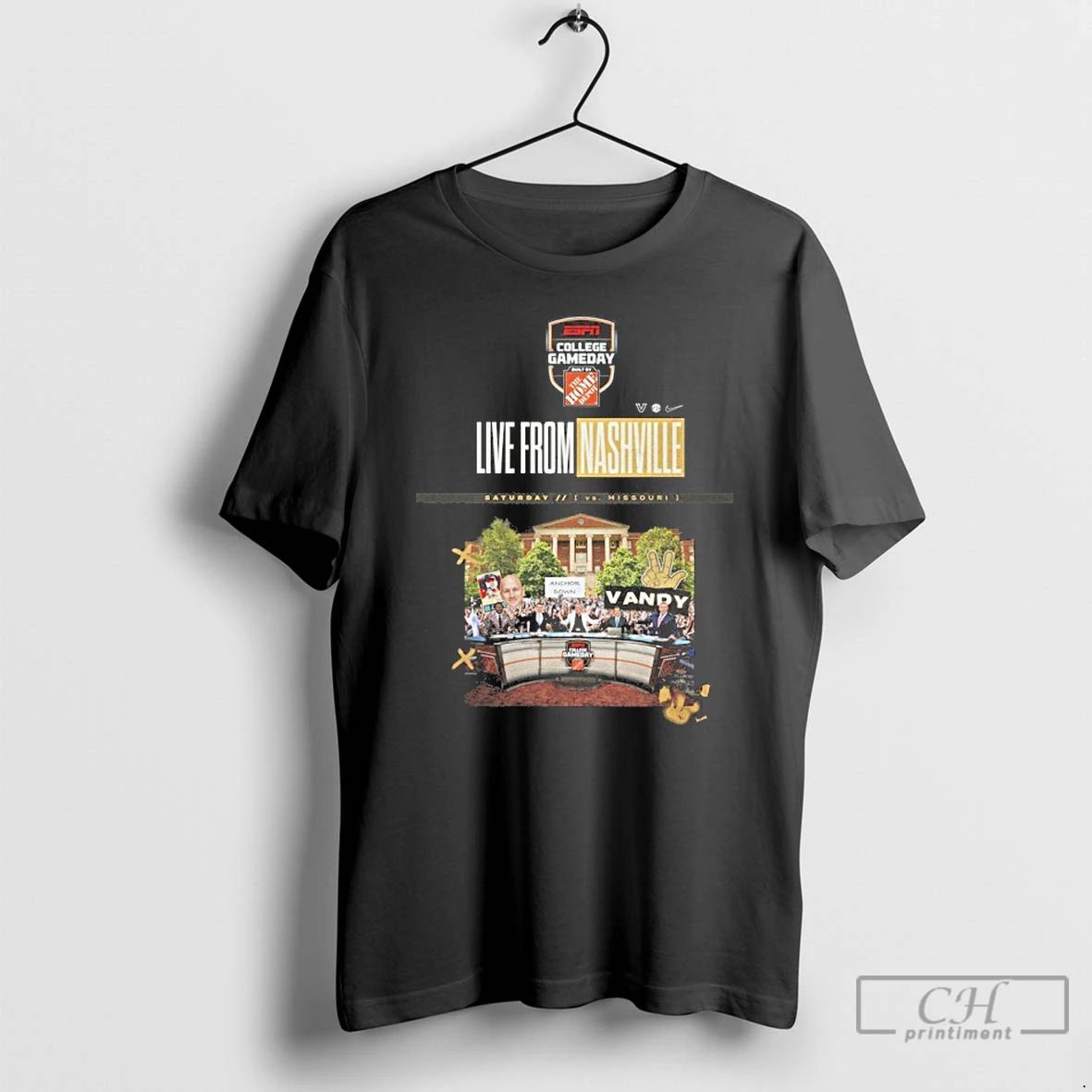 Classic Live From Nashville College Gameday Mizzou Vs Vanderbilt Anchor Down Vandy T Shirts