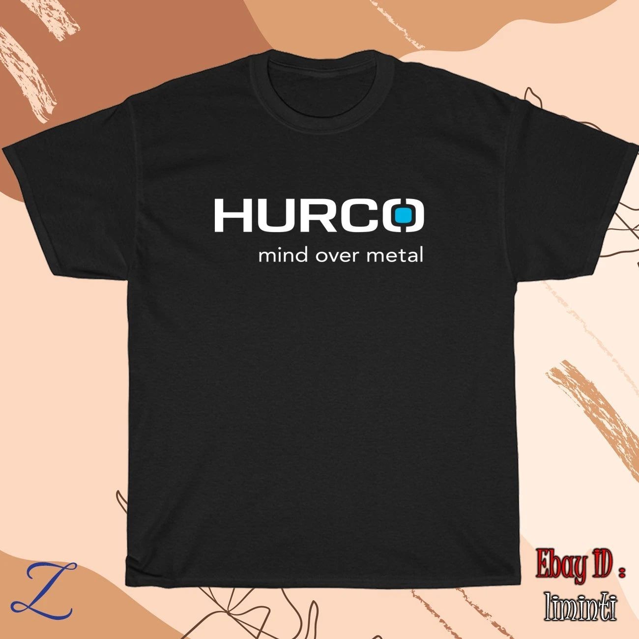 Hurco CNC Machine Tools Logo Black/Grey/White/Navy T-Shirt Shipped from USA