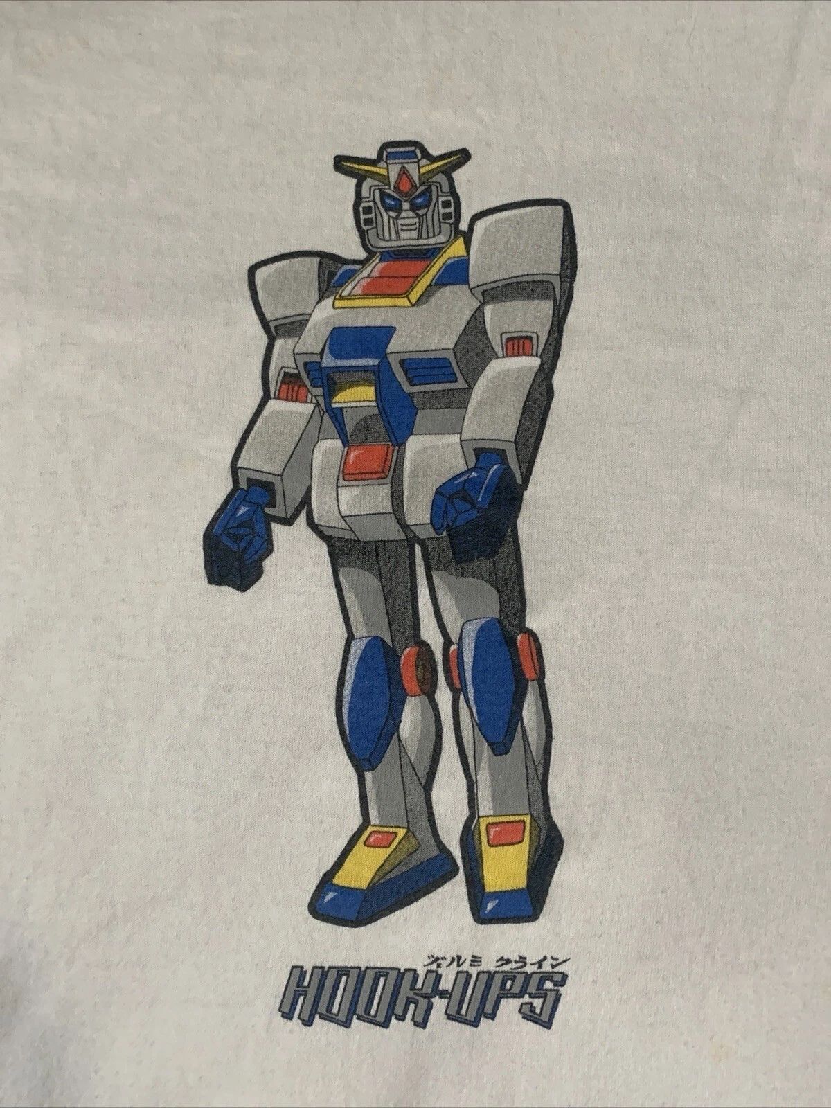 Vintage 1994 Hook-Ups Robot Anime T-Shirt Jeremy anime manga WHITE tee PA8815