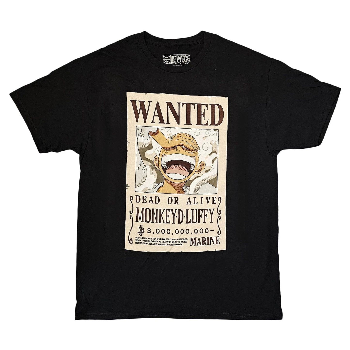 Anime Pirate Wanted Poster Graphic T-Shirt Cotton Unisex Streetwear Tee