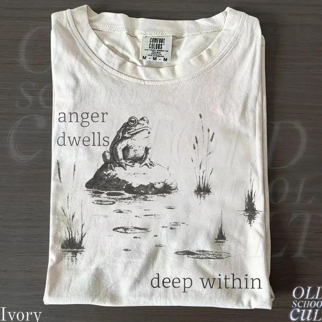 Frog Graphic T-Shirt, Anger Dwells Deep Within Meme Tee, Comfort Colors®