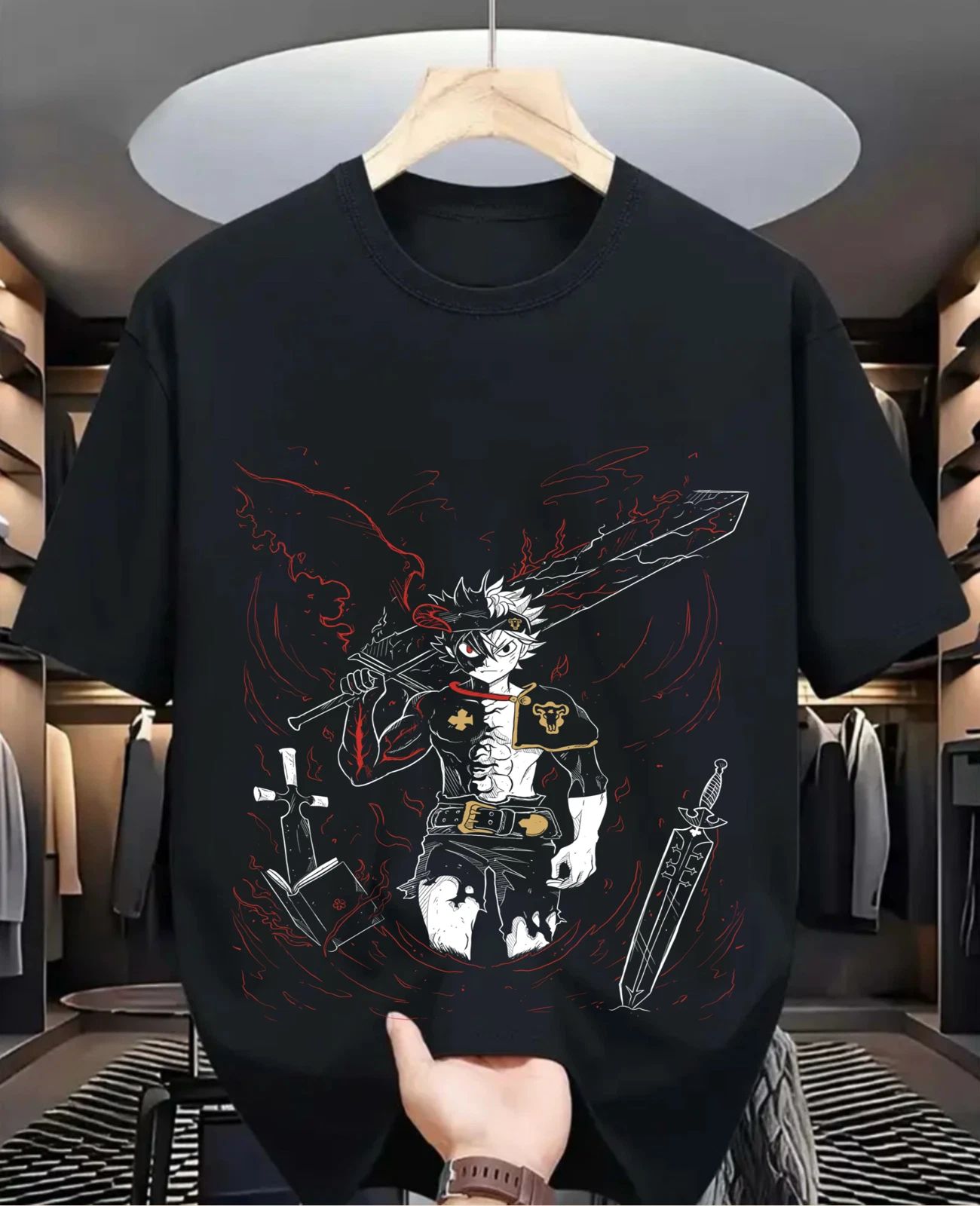 Asta Yuno T-shirt Black Clover Anime Manga Asta Girl Gifts Black gift All Size