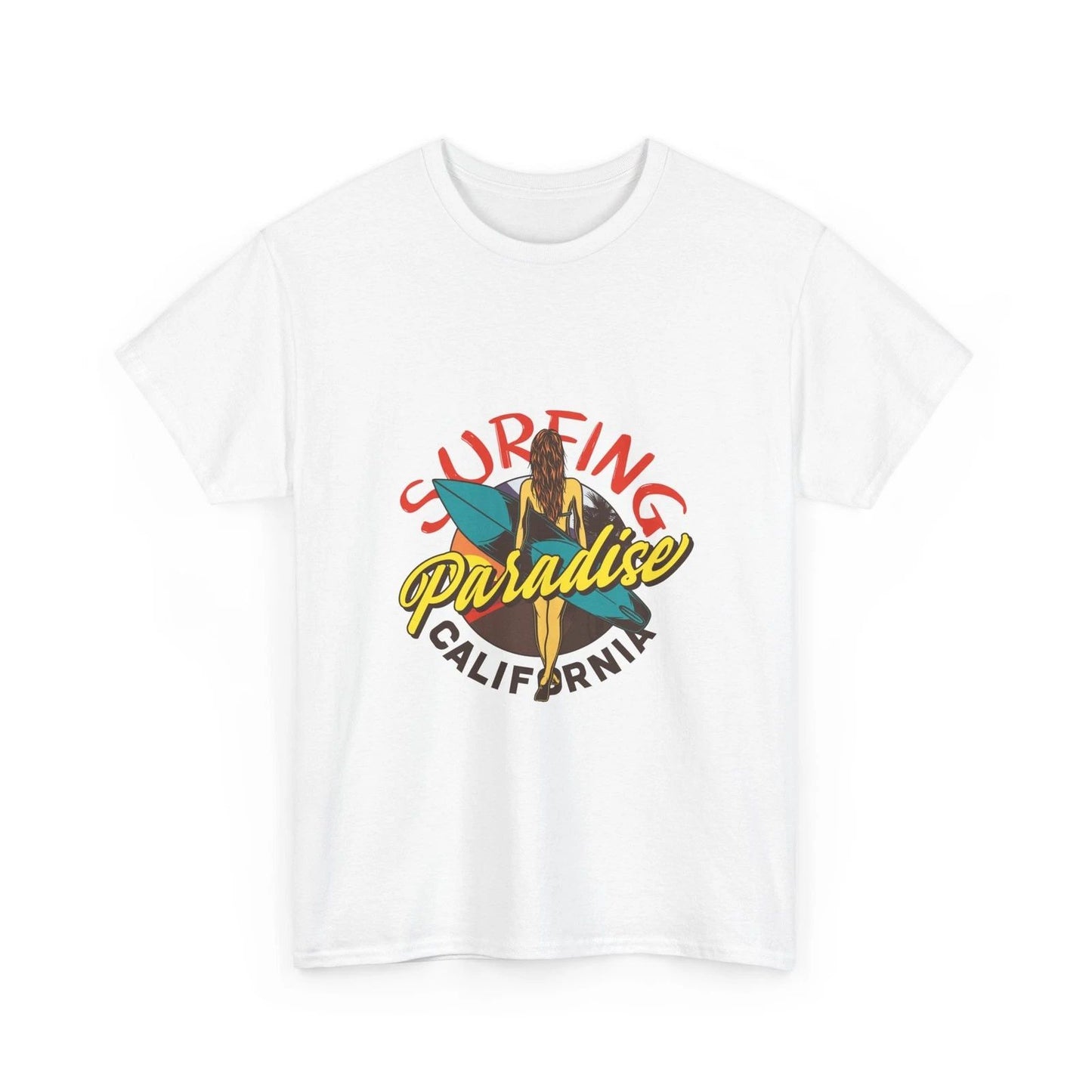 Surfing Paradise T-Shirt | California Retro Surf Graphic, Tropical Shirt