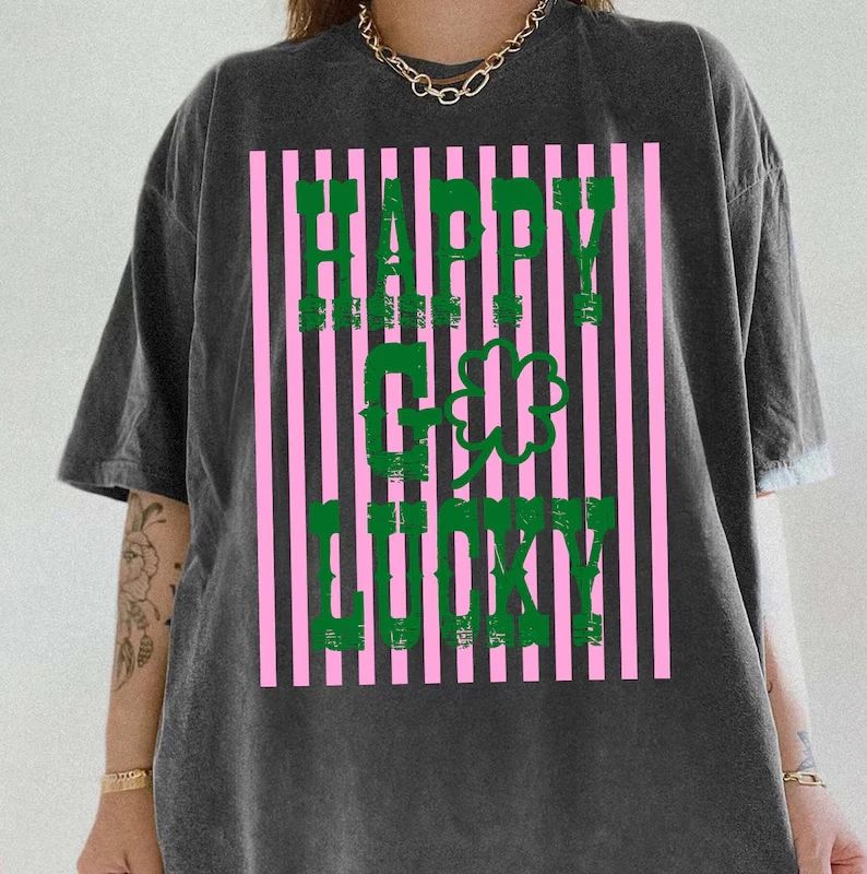 Happy Go Lucky Postage Stamp Unisex T-Shirt Vintage Retro Aesthetic Gift
