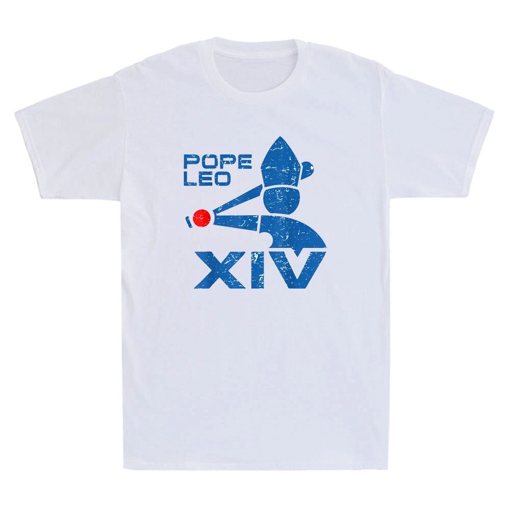 Da Pope Leo The 14th Xiv Baseball Funny Graphic Retro Men's Short Sleeve T-Shirt