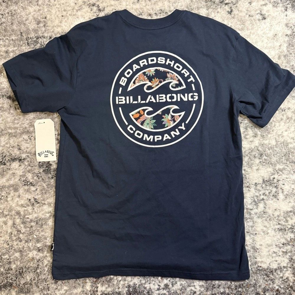 Billabong Mens Premium Tee Navy Blue Small Short Sleeve Graphic T Shirt