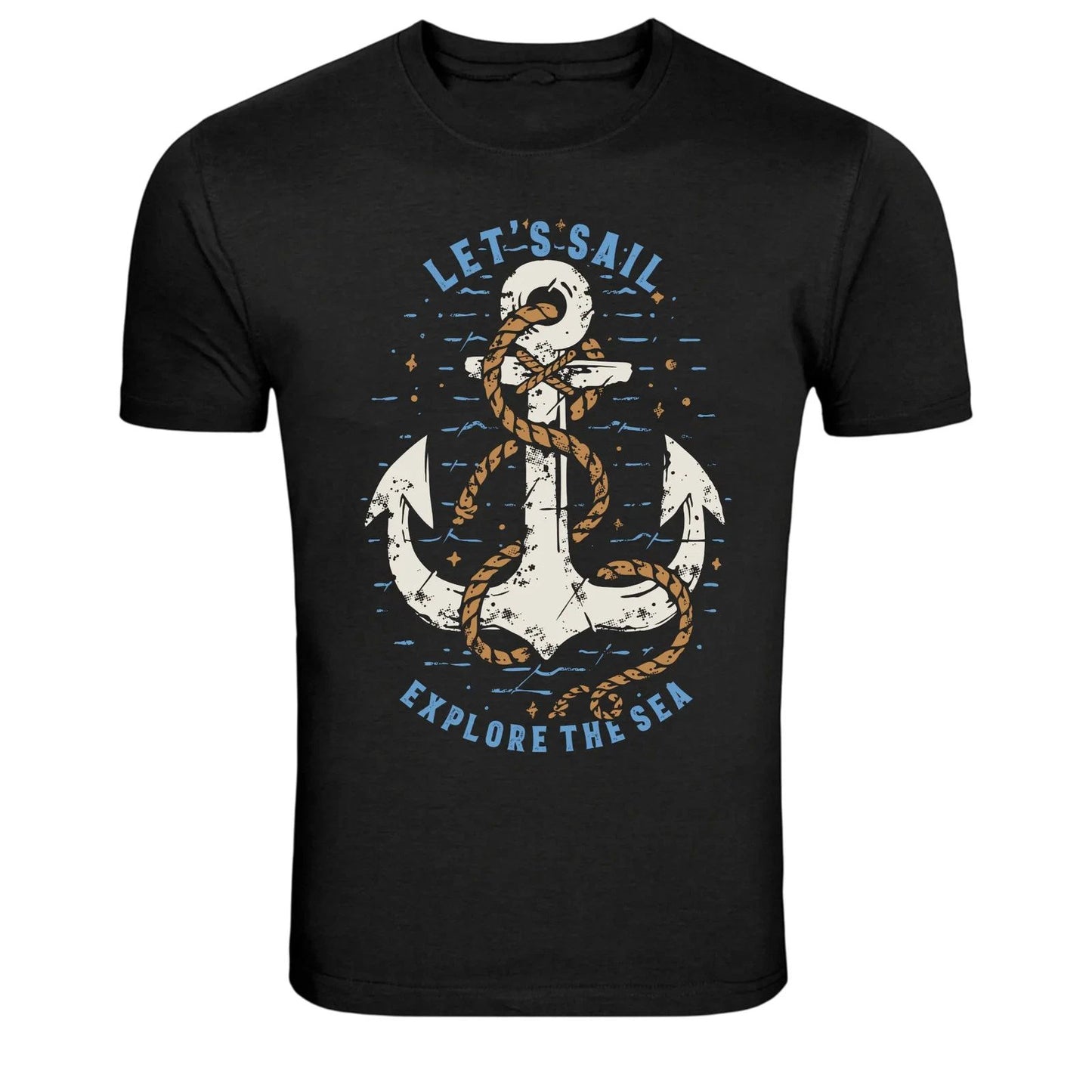 Let's Sail Explore The Sea Anchor Nautical Graphic T-Shirt
