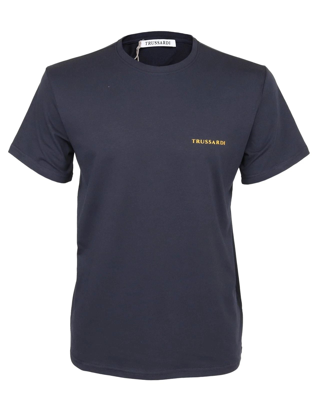 NWT TRUSSARDI Milano T-SHIRT crewneck cotton Navy blue luxury Italy XL