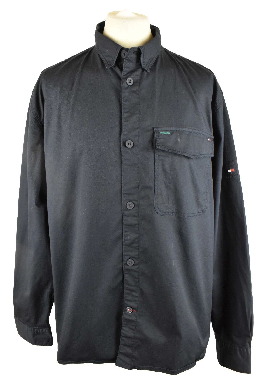 TOMMY HILFIGER Blue Long Sleeve Shirt size 2XL Mens Outdoors Outerwear Menswear