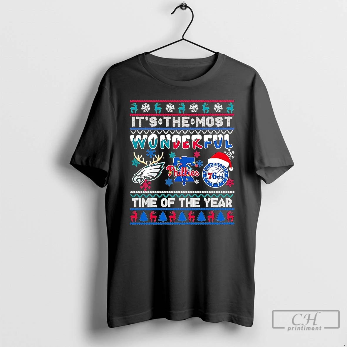 Classic Philadelphia Sports Teams Its The Most Wonderful Time Of The Year Christmas T Shirts