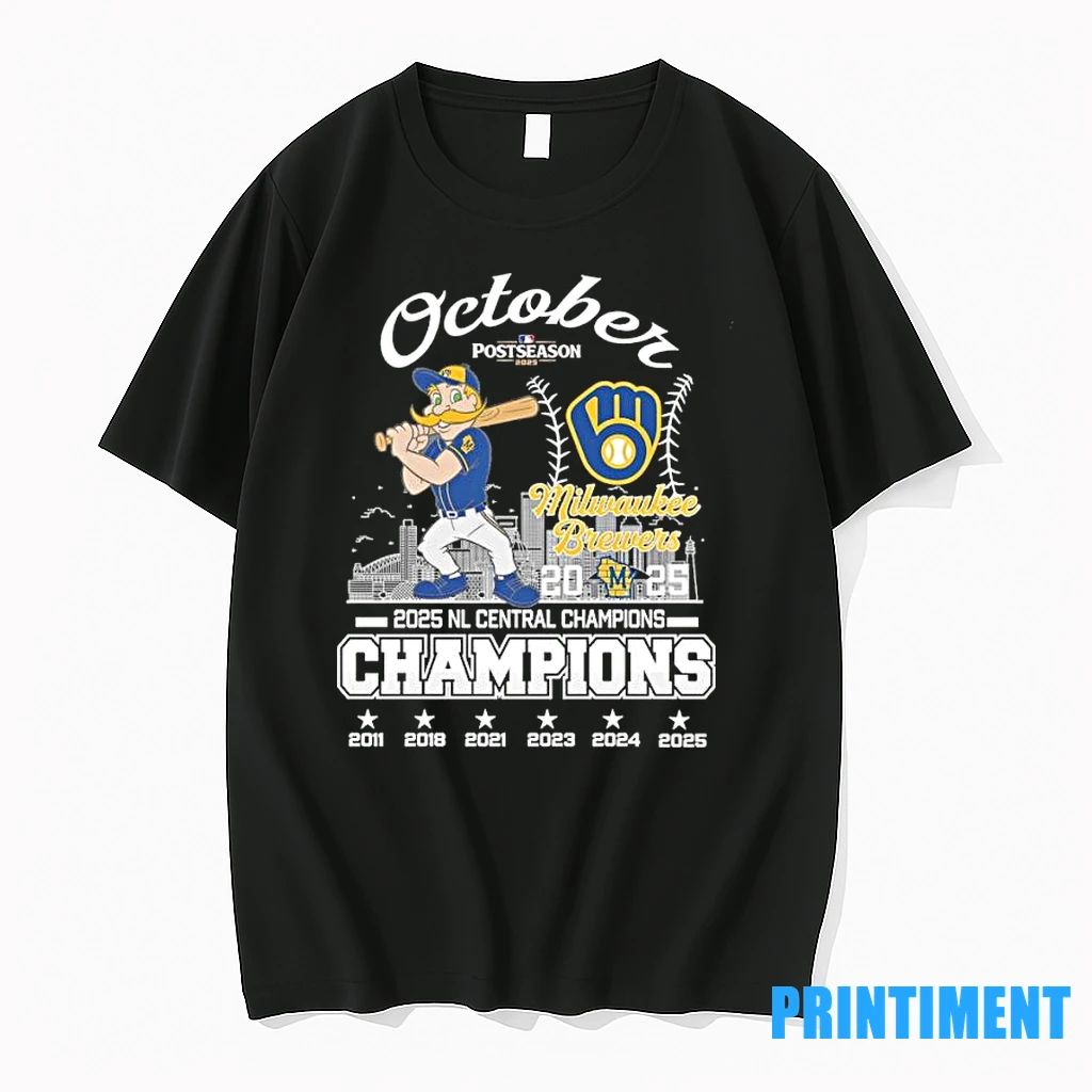 October Postseason Milwaukee Brewers Mascot 2025 Nl Central Division Champions Tshirts Sweater