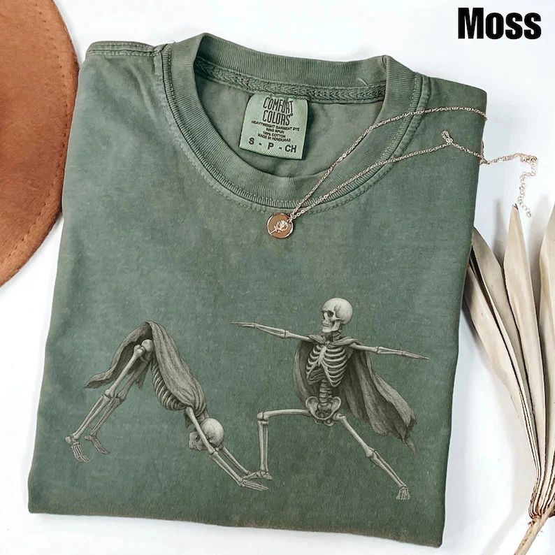 Skeletons Yoga Comfort Tee Skeleton Pose Shirt Soft Yoga