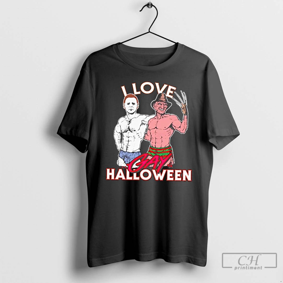Premium Jason Voorhees Vs Freddy Krueger I Love Gay Halloween T Shirts