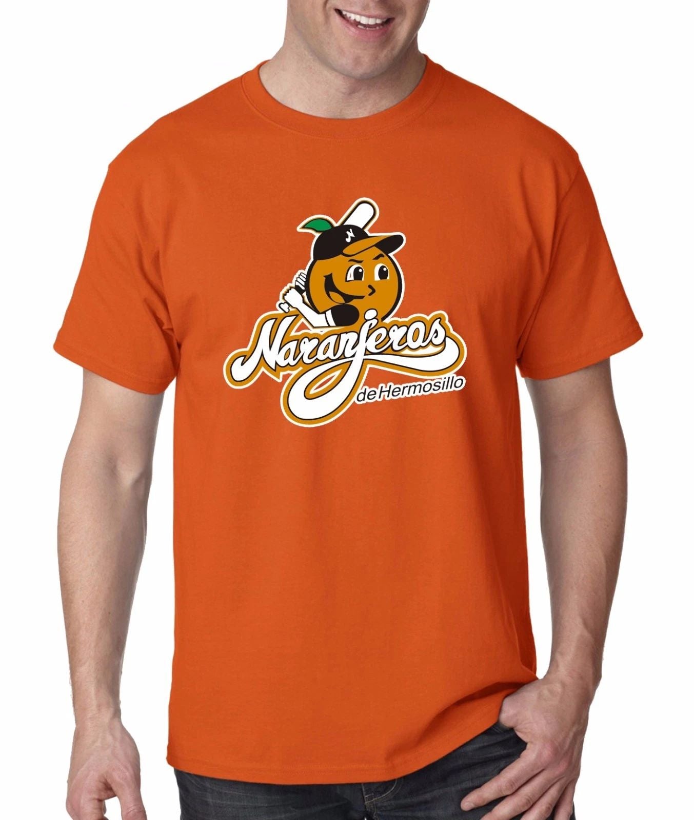Baseball Naranjeros de Hermosillo T-Shirt for Men's Color Orange 100% Cotton