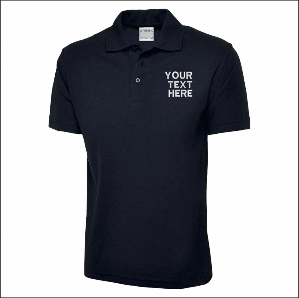 Personalised Embroidered UNEEK Mens Ultra Cotton Polo Shirt Casual Workwear Polo