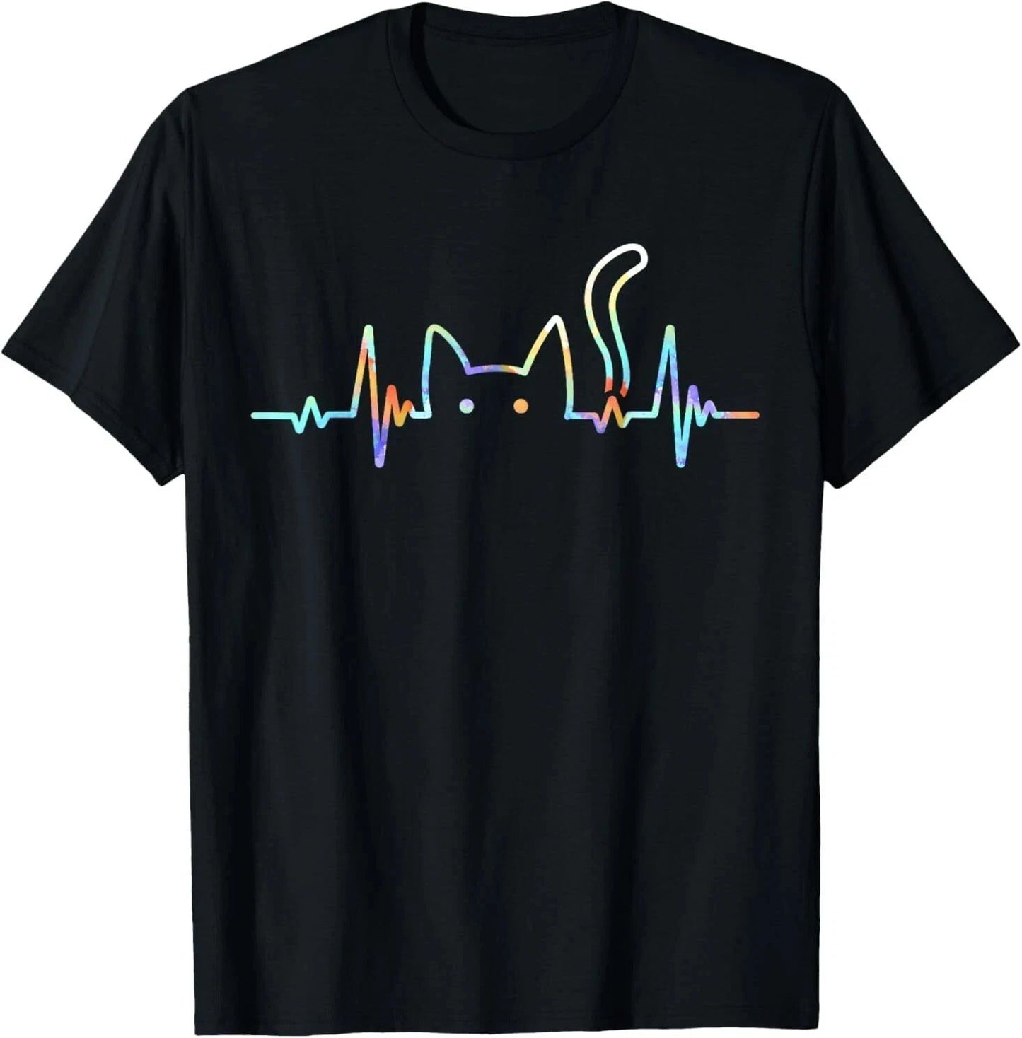 Heartbeat Cat Lover Animal Silhouette Cute Cat T-Shirt