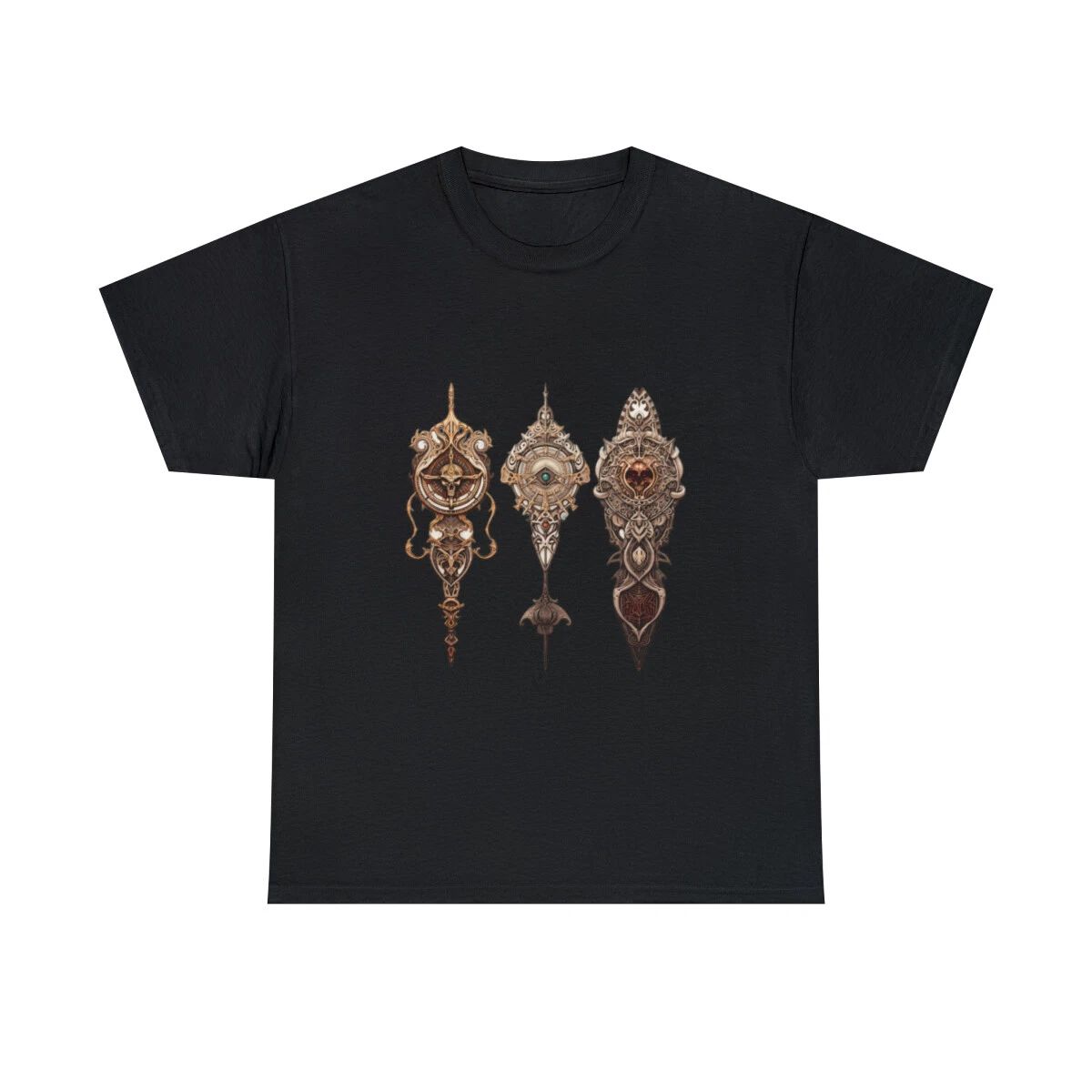Fantasy Tribal Norse Pendants Ornaments Illustration, Heavy Cotton Tee