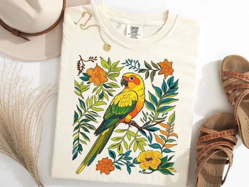Sun Conure Wildflower Boho Floral Comfort Tee